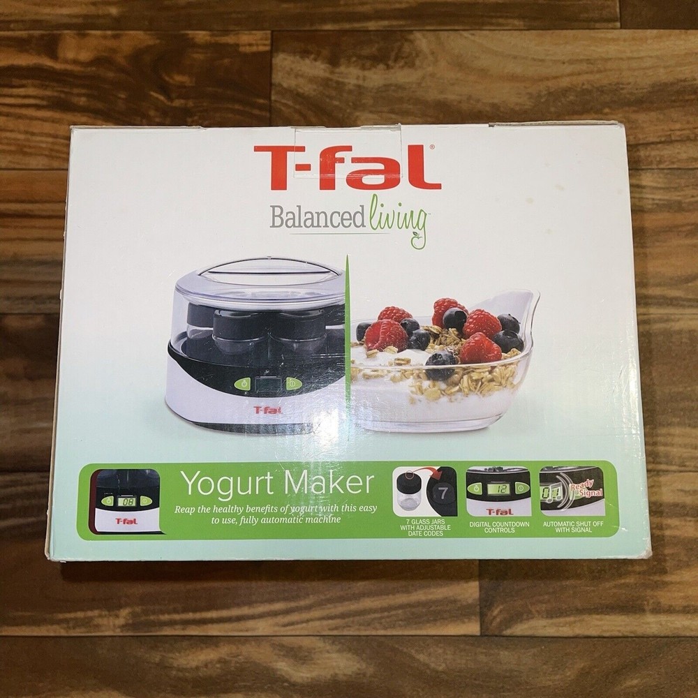 NEW Yogurt Maker T-Fal Balanced Living LCD Timer White Model YG2328US Open Box